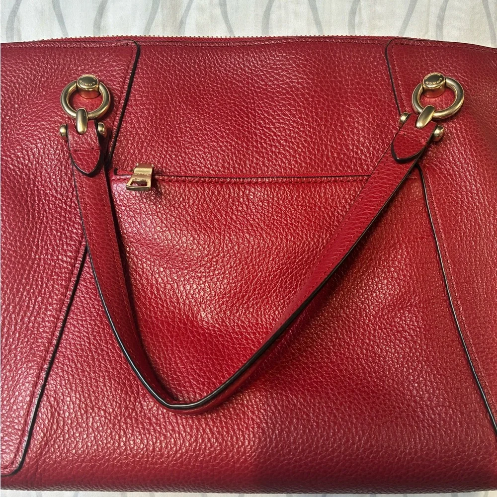 PreOwned Authentic Coach Red Leather Purse - Picture 9 of 12